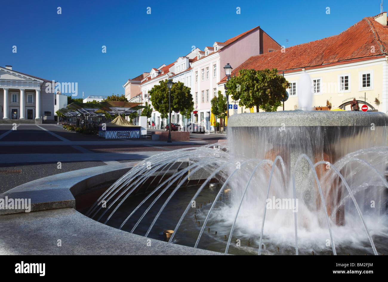 Fountain in Town Hall Square, Vilnius, Lithuania, Baltic States Stock Photo