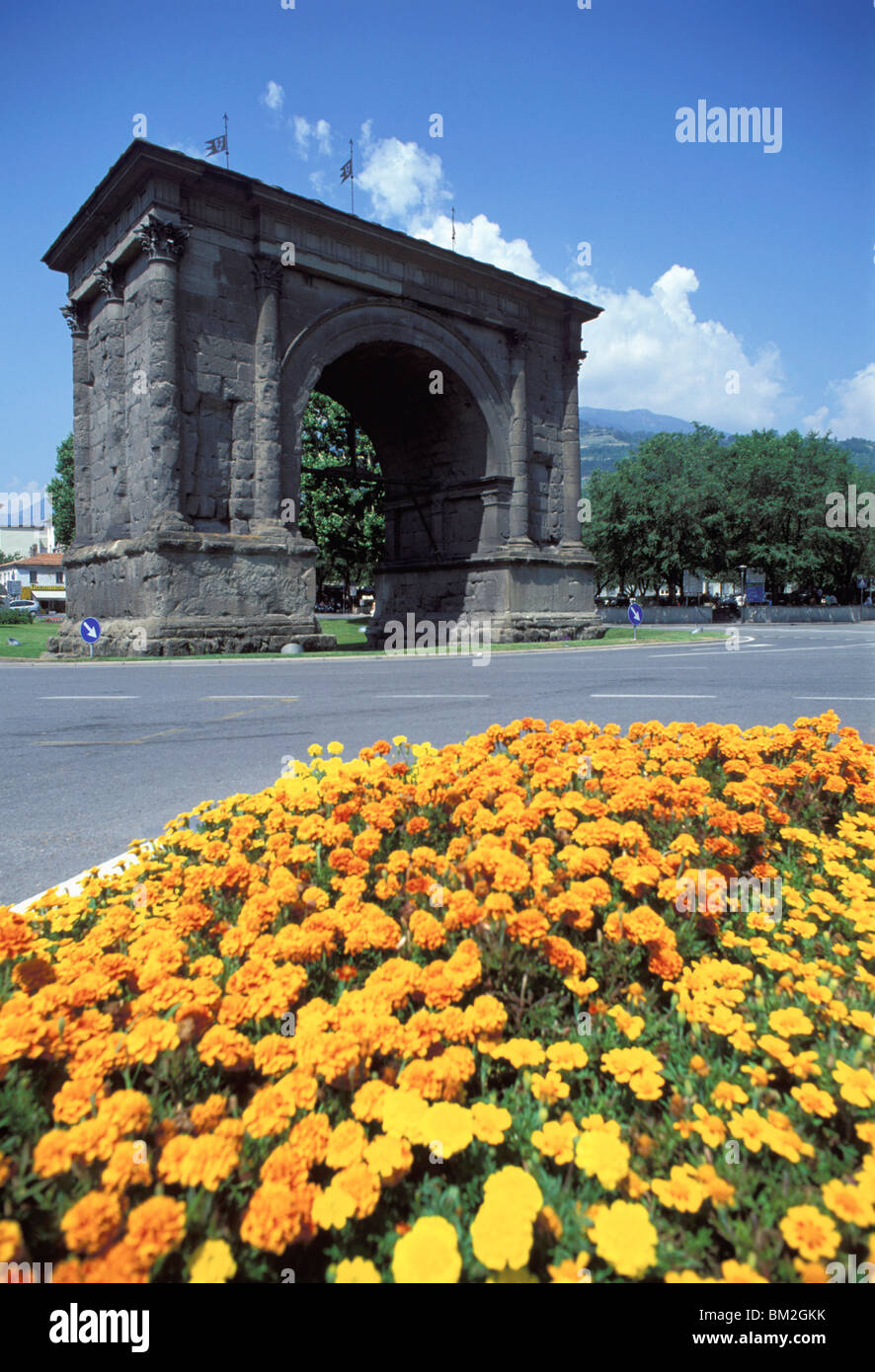 Arco D'Augusto, Aosta, Valle d'Aosta, Italy Stock Photo