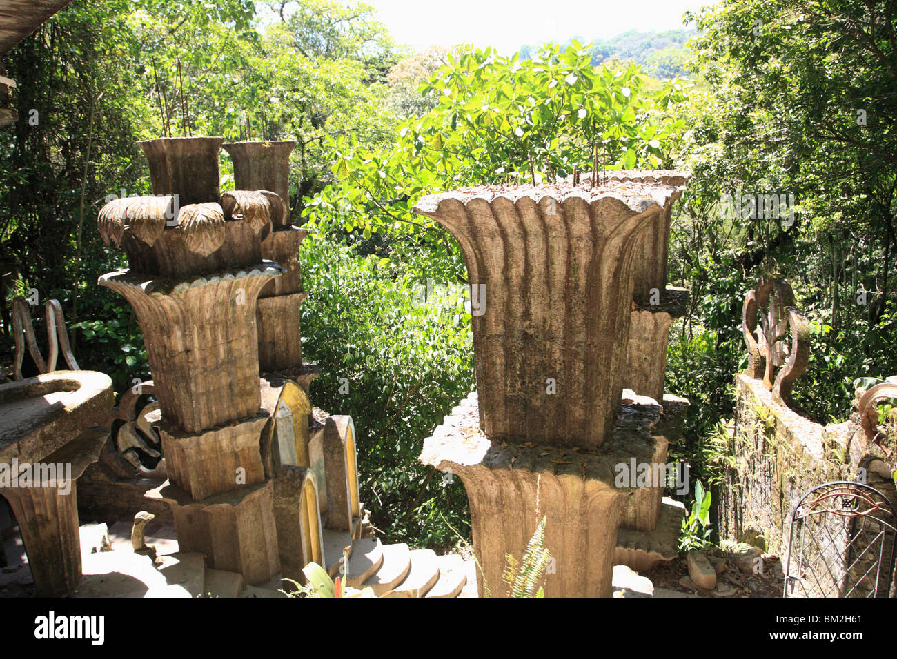 Las Pozas (the Pools), surrealist sculpture garden and architecture created by Edward James, Xilitla, Mexico Stock Photo