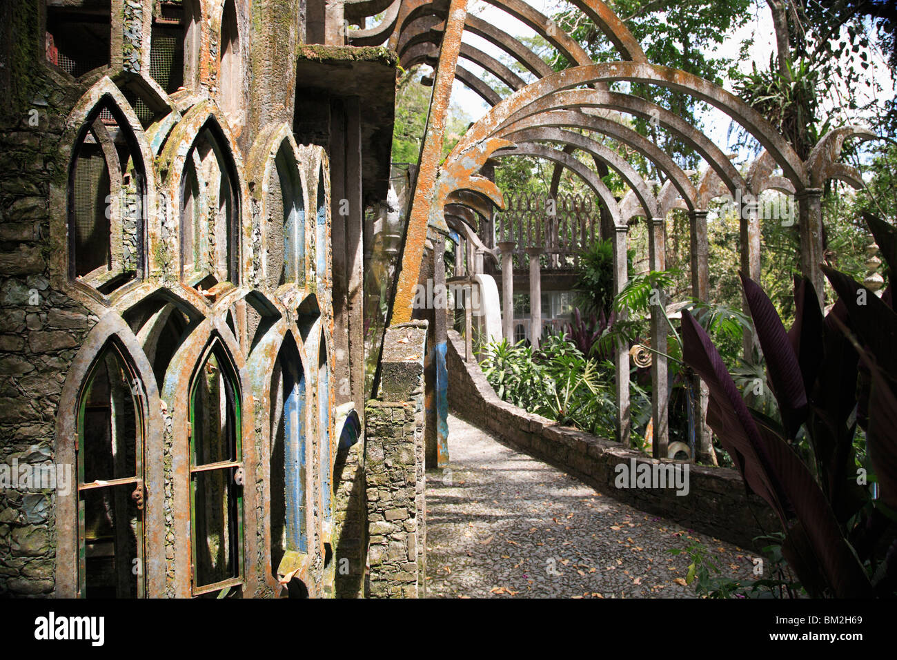 Las Pozas (the Pools), surrealist sculpture garden and architecture created by Edward James, Xilitla, Mexico Stock Photo