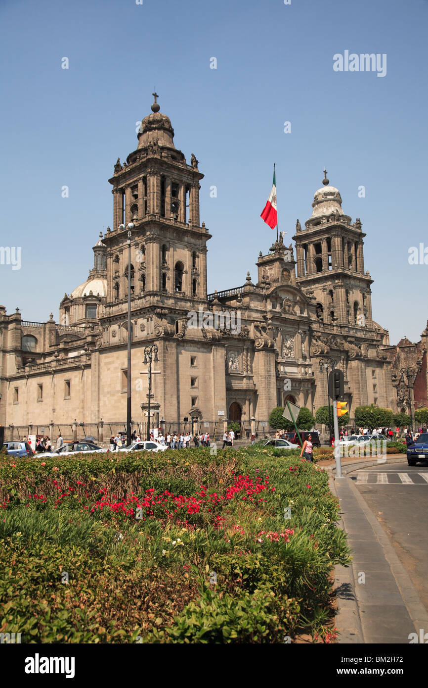 Metropolitan Cathedral, Zocalo, Mexico City, Mexico Stock Photo