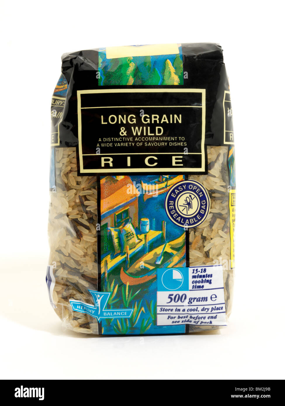 Packet of Long Grain and Wild Rice Stock Photo