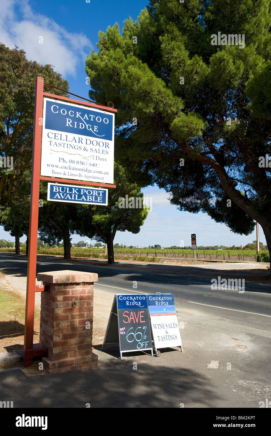 Cockatoo Ridge winery and cellar door sign in the Barossa Valley, South Australia Stock Photo