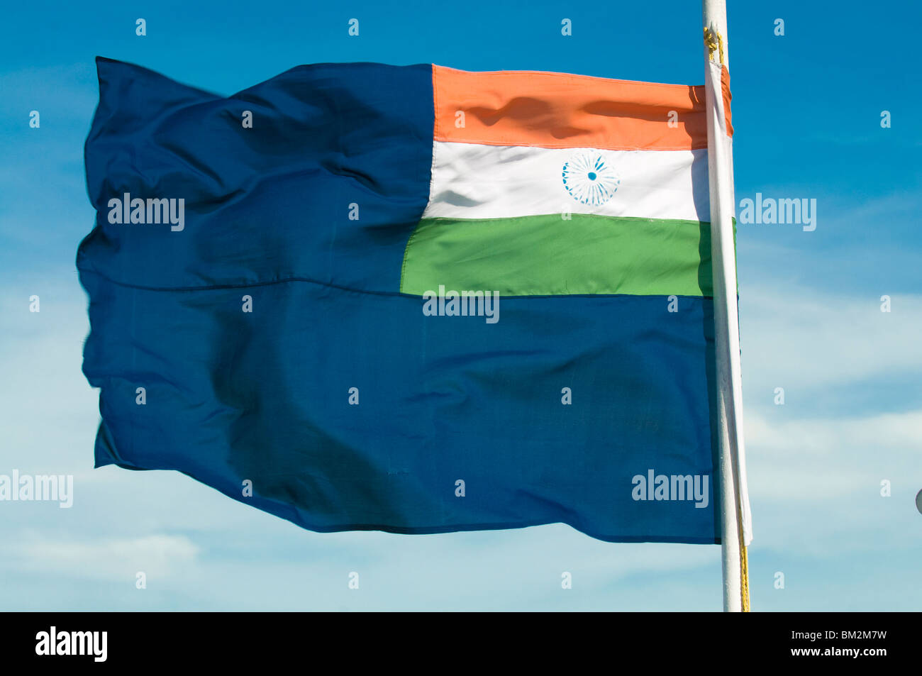 The Andaman Islands flag blowing in the wind, Andaman Islands, Indian Ocean, India Stock Photo