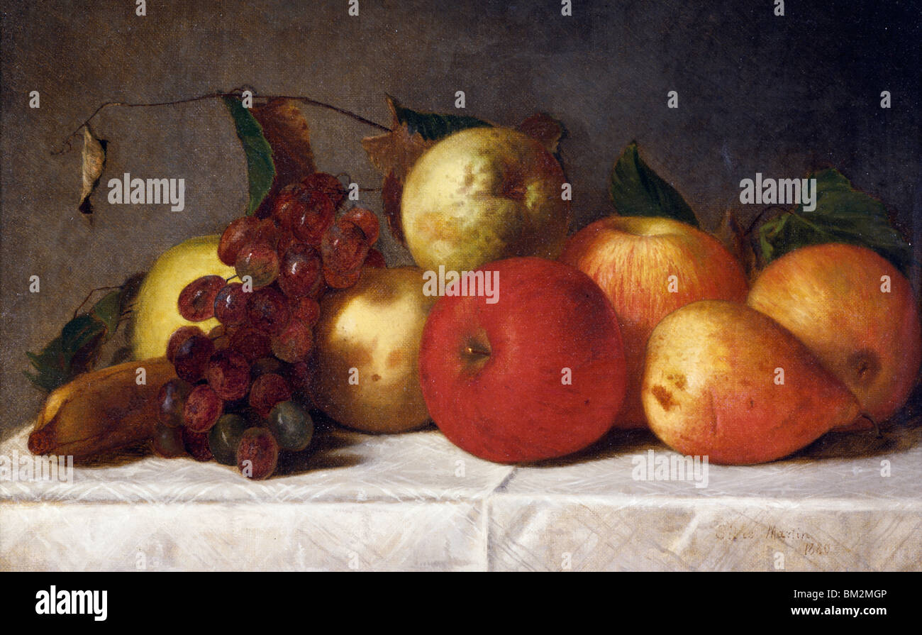 Still Life with Fruit by Martin Silas  oil painting  1880  (1841-1906)  USA  Pennsylvania  Philadelphia  David David Gallery Stock Photo