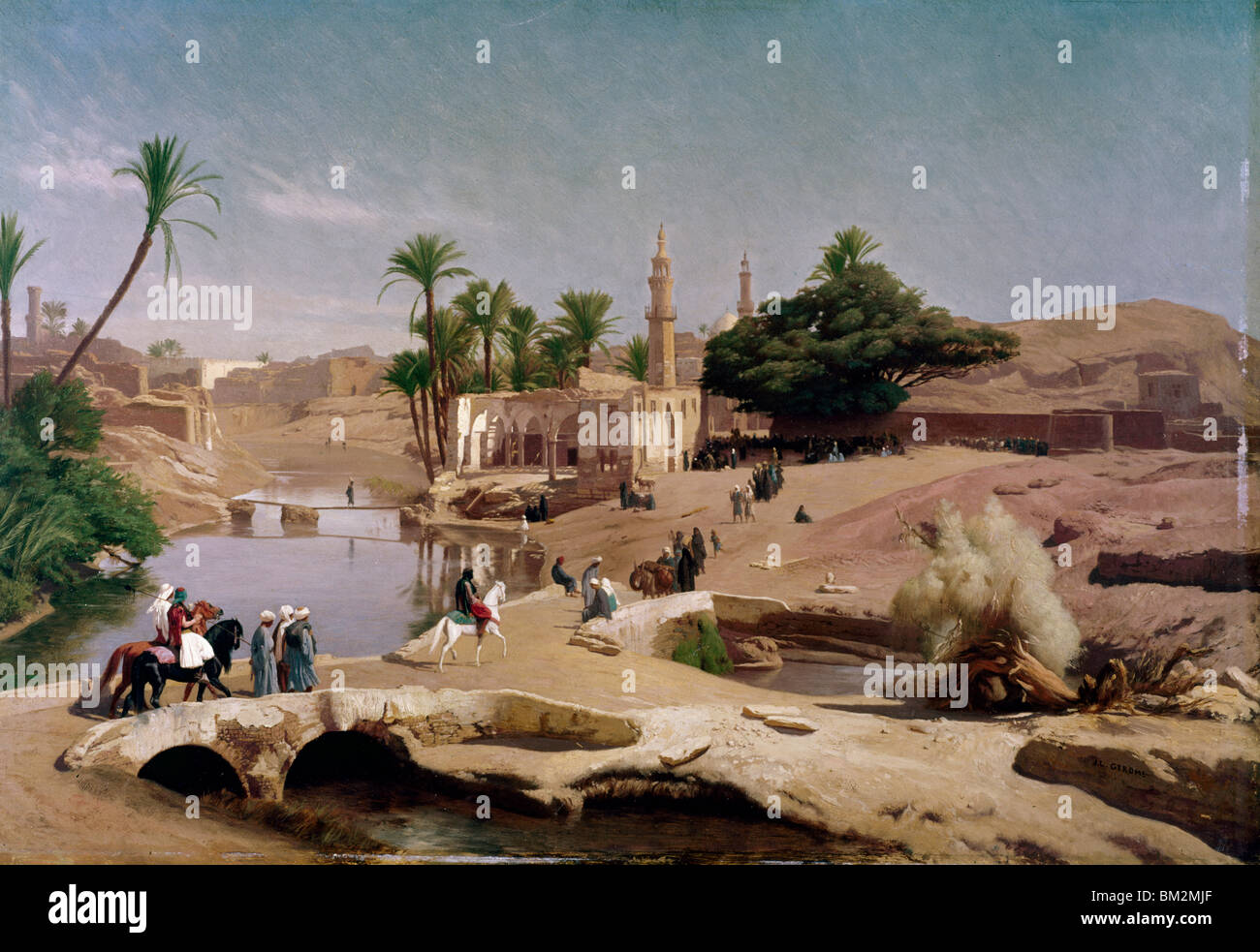 Oasis by Jean Leon Gerome,  oil on canvas,  1875,  USA,  Pennsylvania,  Philadelphia,  David David Gallery Stock Photo