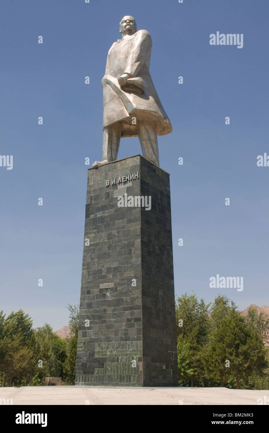 Statue of Lenin, Communism, Khojand, Tajikistan Stock Photo