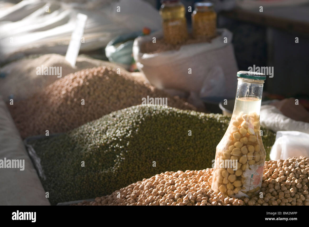 Pulses at market, Samarkand, Uzbekistan Stock Photo