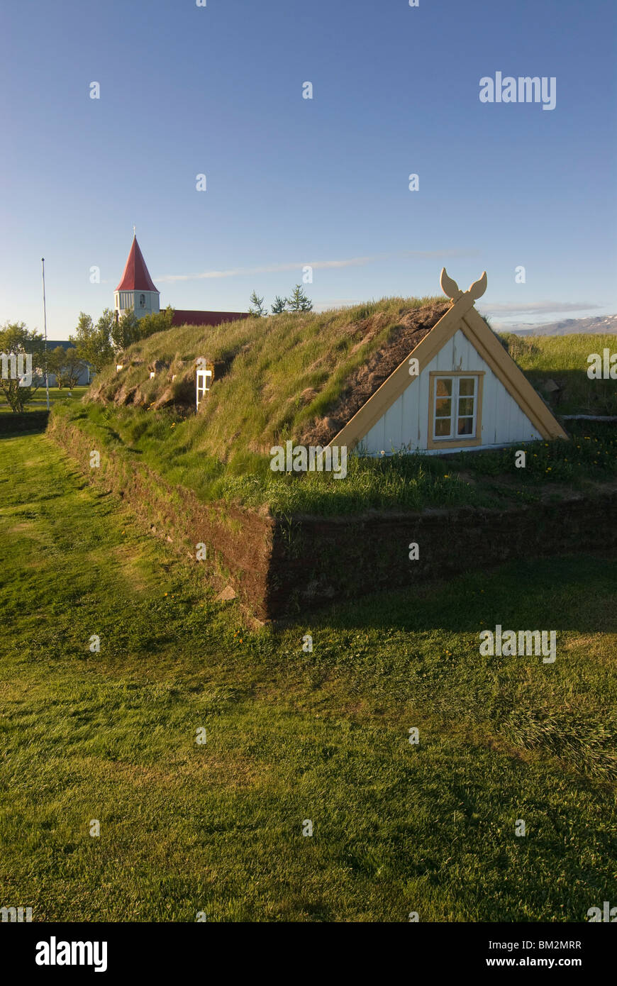 Turf farm, Glaumbaer, Iceland, Polar Regions Stock Photo