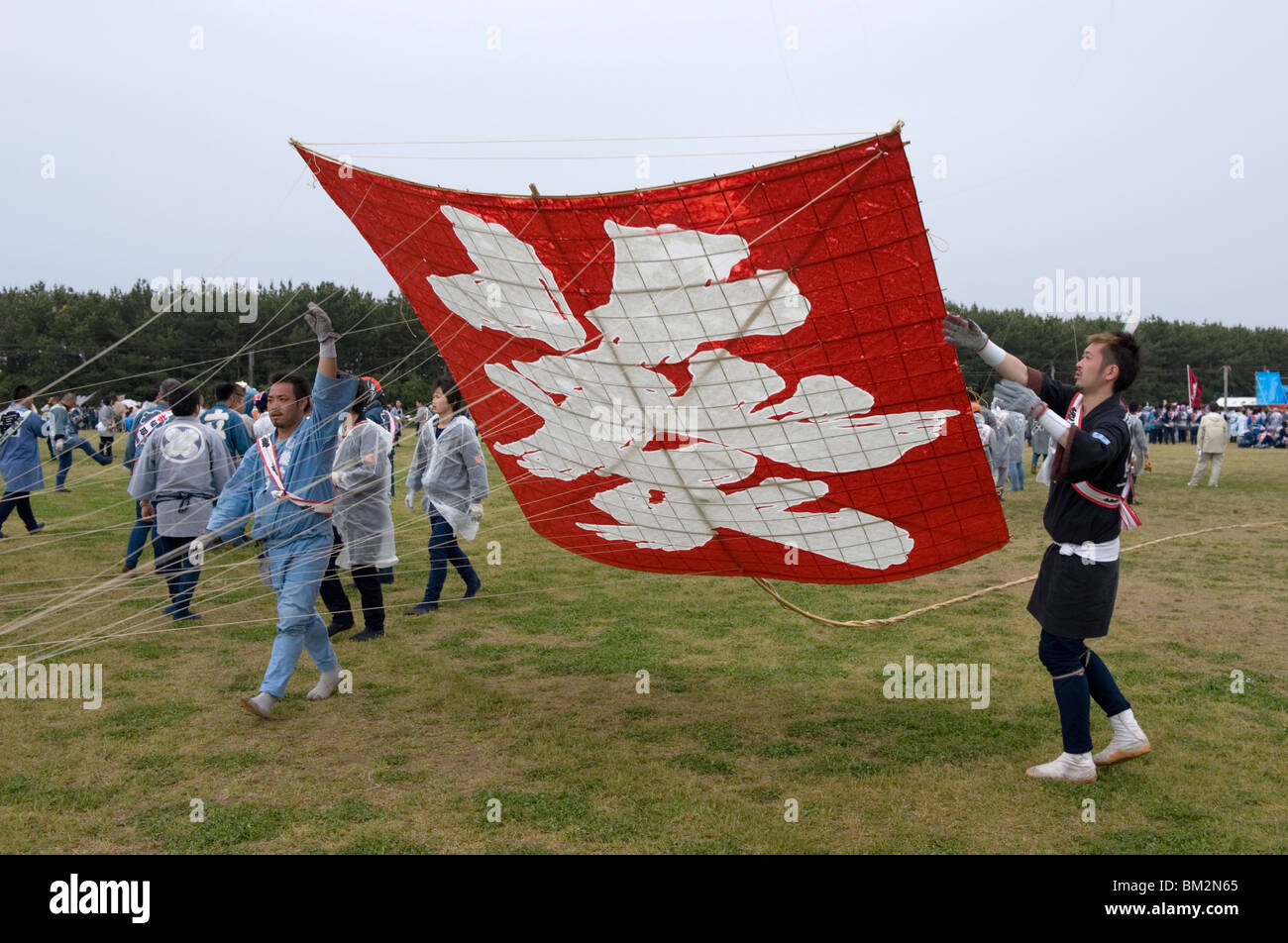 Annual Takoage Gassen (Kite Fighting Festival) in Hamamatsu, Shizuoka, Japan Stock Photo