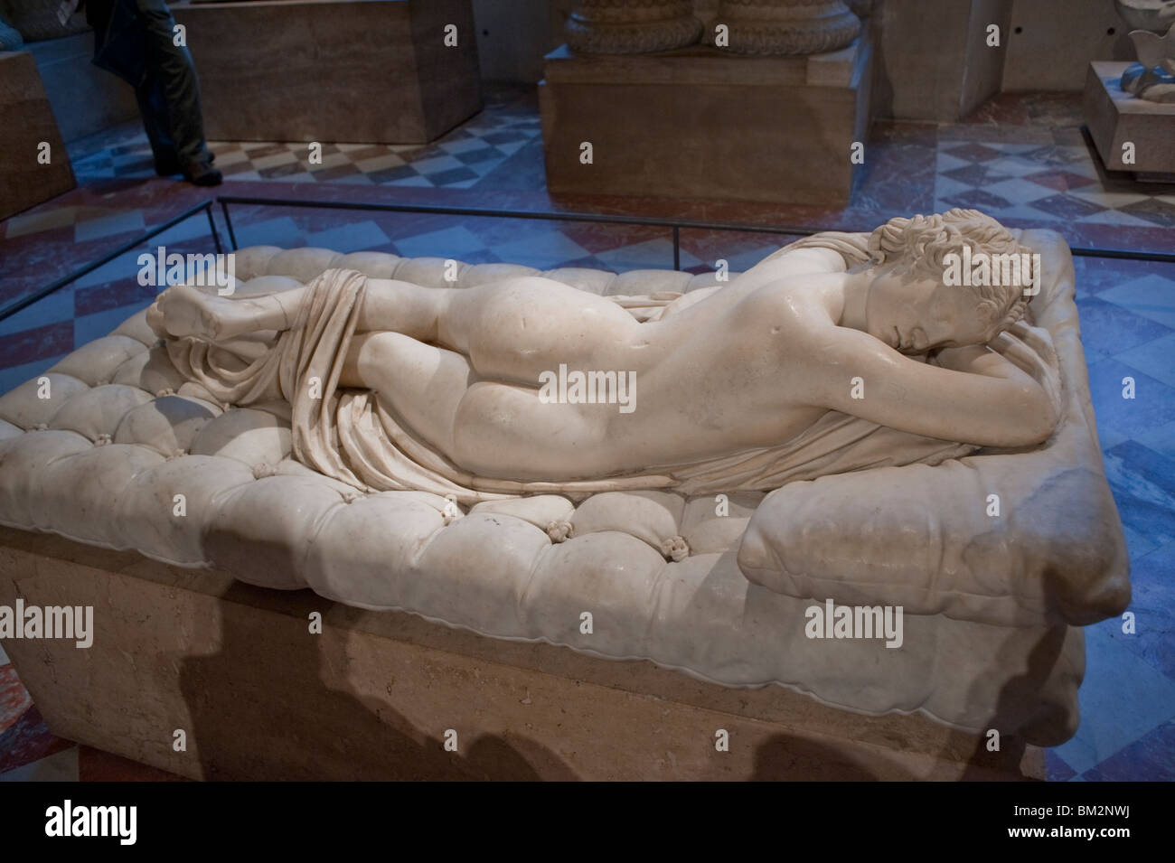 Statue of a Greek Goddess, "Hermaphrodite Endormi", in Louvre Museum,  Paris, France, sexuality and body, Marble Female Nude Stock Photo - Alamy