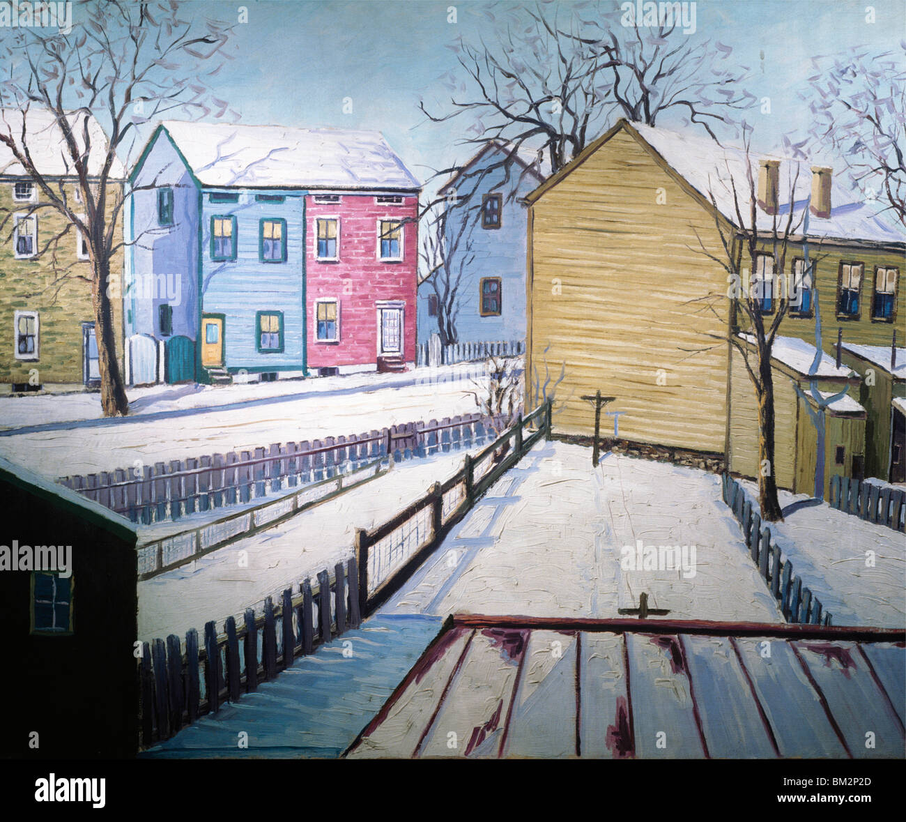 Neighborhood by Carol Sirak,  oil on canvas,  (1906-1976),  USA,  Pennsylvania,  Philadelphia,  David David Gallery Stock Photo