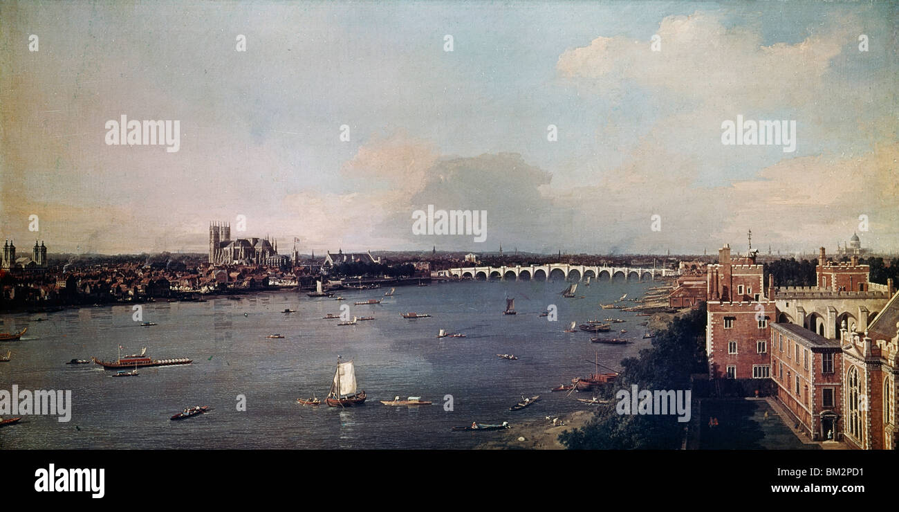 View of London With the Thames, by Canaletto, (1697-1768 Stock Photo ...
