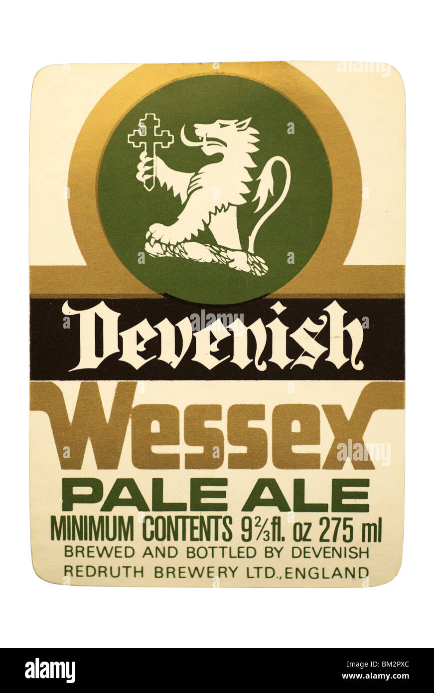 Devenish Wessex Pale Ale bottle label - date unknown. Stock Photo