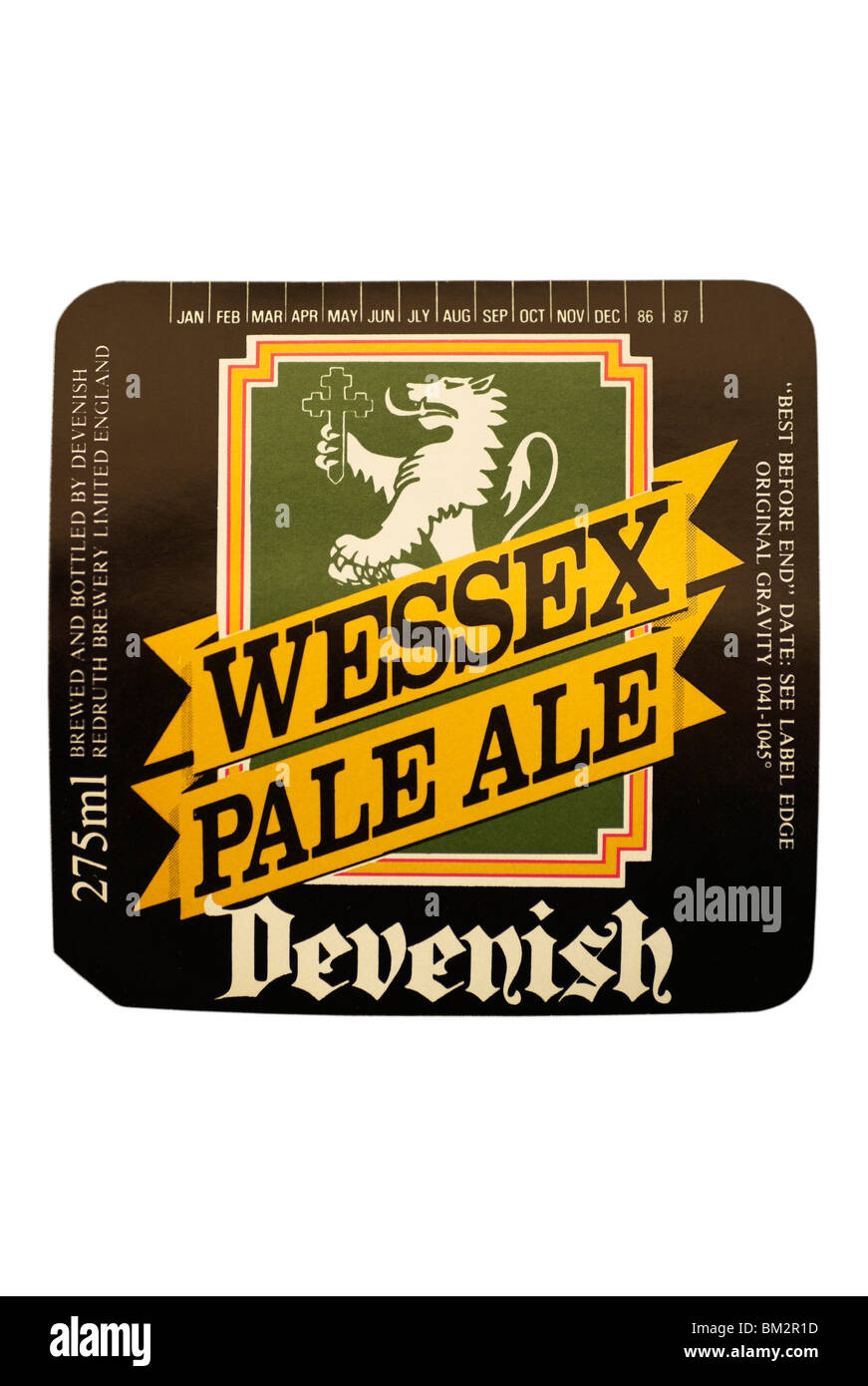 Devenish Pale Ale bottle label - circa 1986-1987. Stock Photo