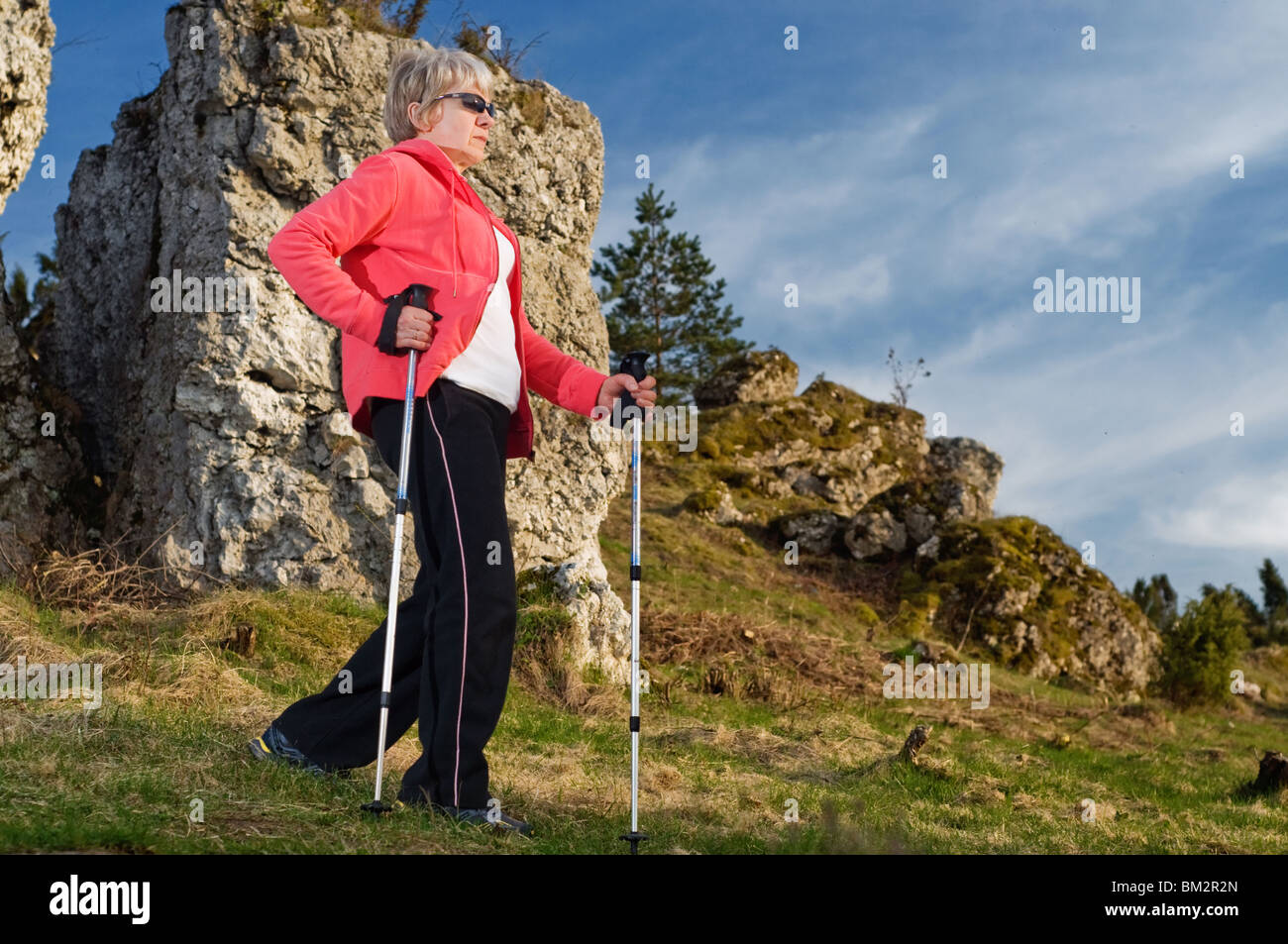 Senior woman train nordic hi-res stock photography and images - Alamy