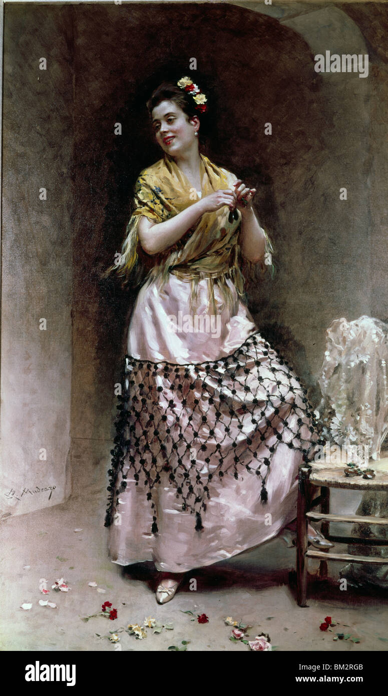The Spanish Dancer by Raimundo de Madrazo y Garreta, (1841-1920) Stock Photo