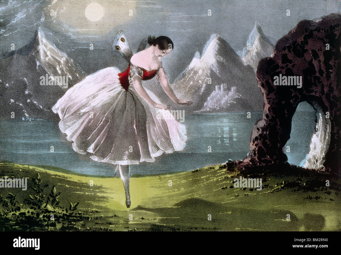 Fanny Ellsler in the Shadow Dance, Currier and Ives, color lithograph, (1857-1907), Washington, D.C., Library of Congress Stock Photo