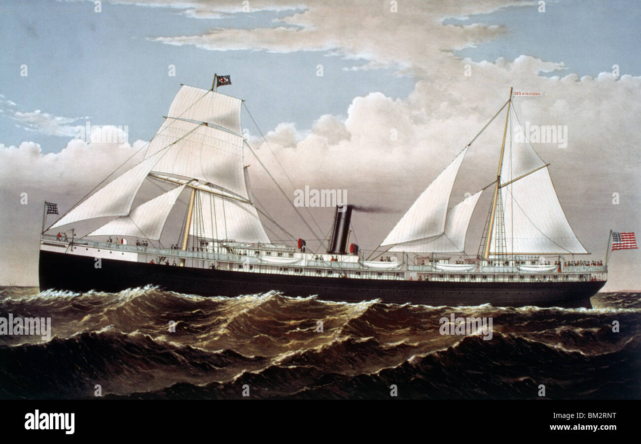 USA State of California Pacific Coast Steamship Co.'s Steamer Goodall Perkins & Co. Currier & Ives (1857-1907) USA Washington Stock Photo
