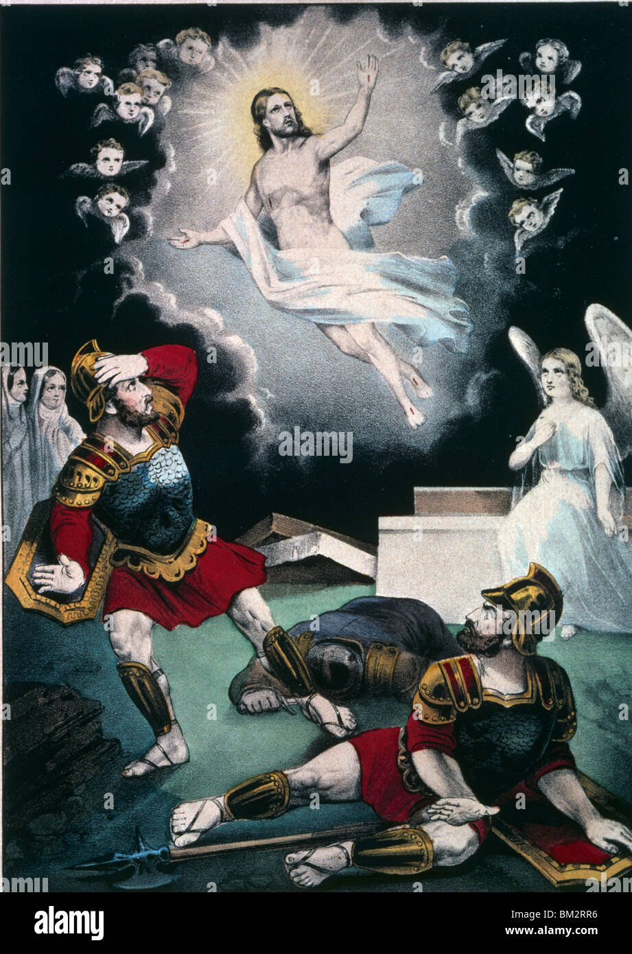 The Resurrection, Currier and Ives, color lithograph, 1857-1907, USA, Washington, D.C., Library of Congress Stock Photo
