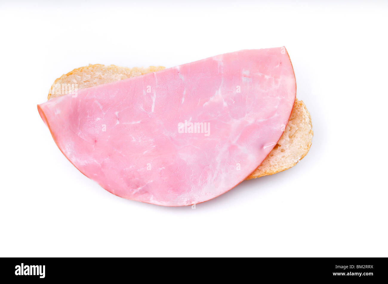 Ham roll isolated on white Stock Photo