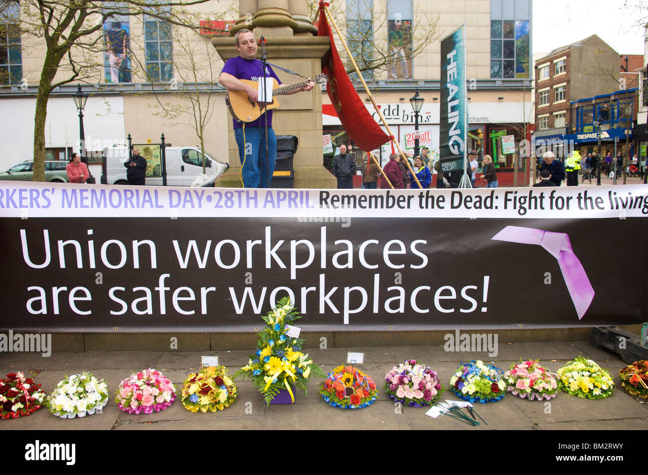 Workers' memorial day held in Preston,Lancashire,UK Stock Photo