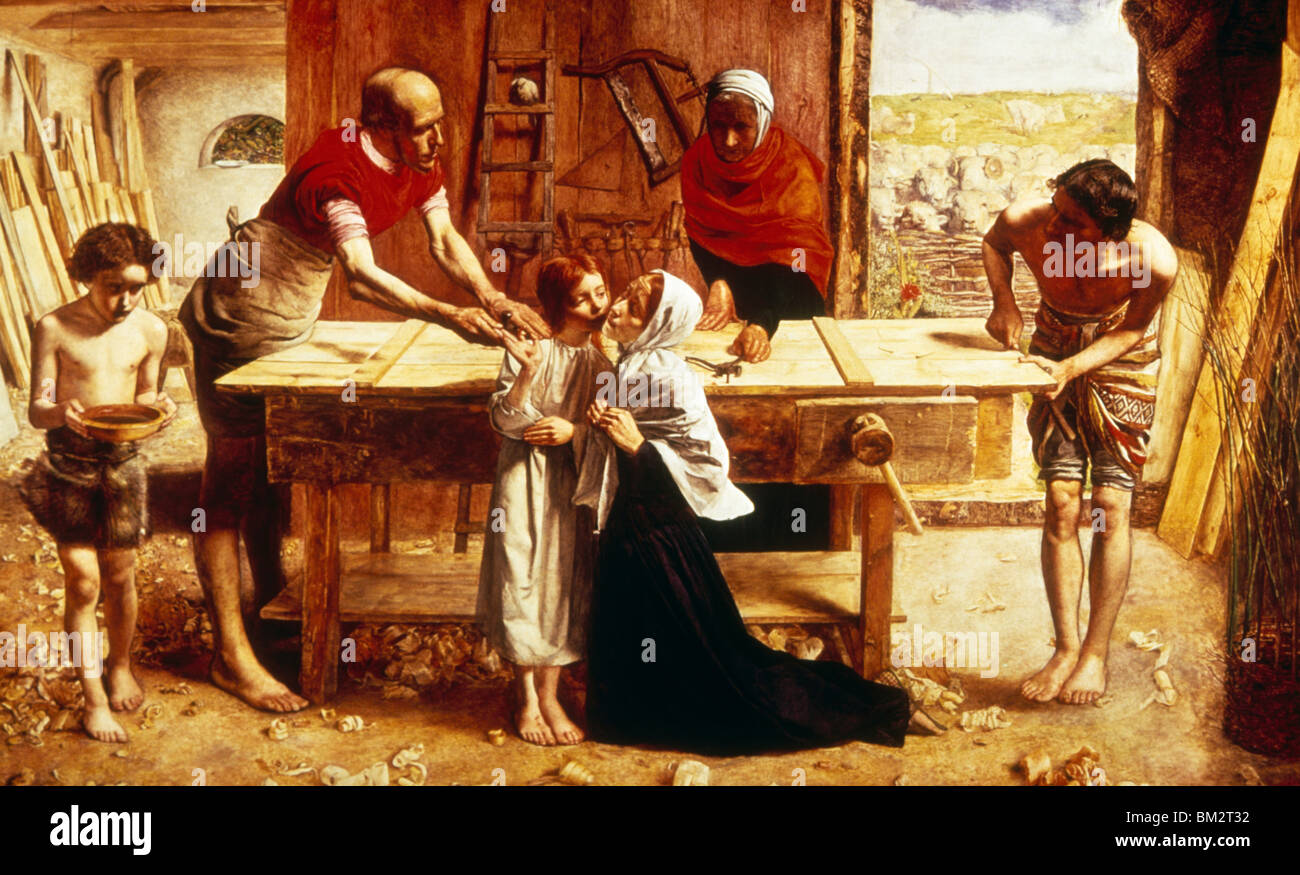 Christ in the Carpenter's Shop by John Everett Millais, oil on canvas, 1850, (1829-1896), UK, London, Tate Gallery Stock Photo
