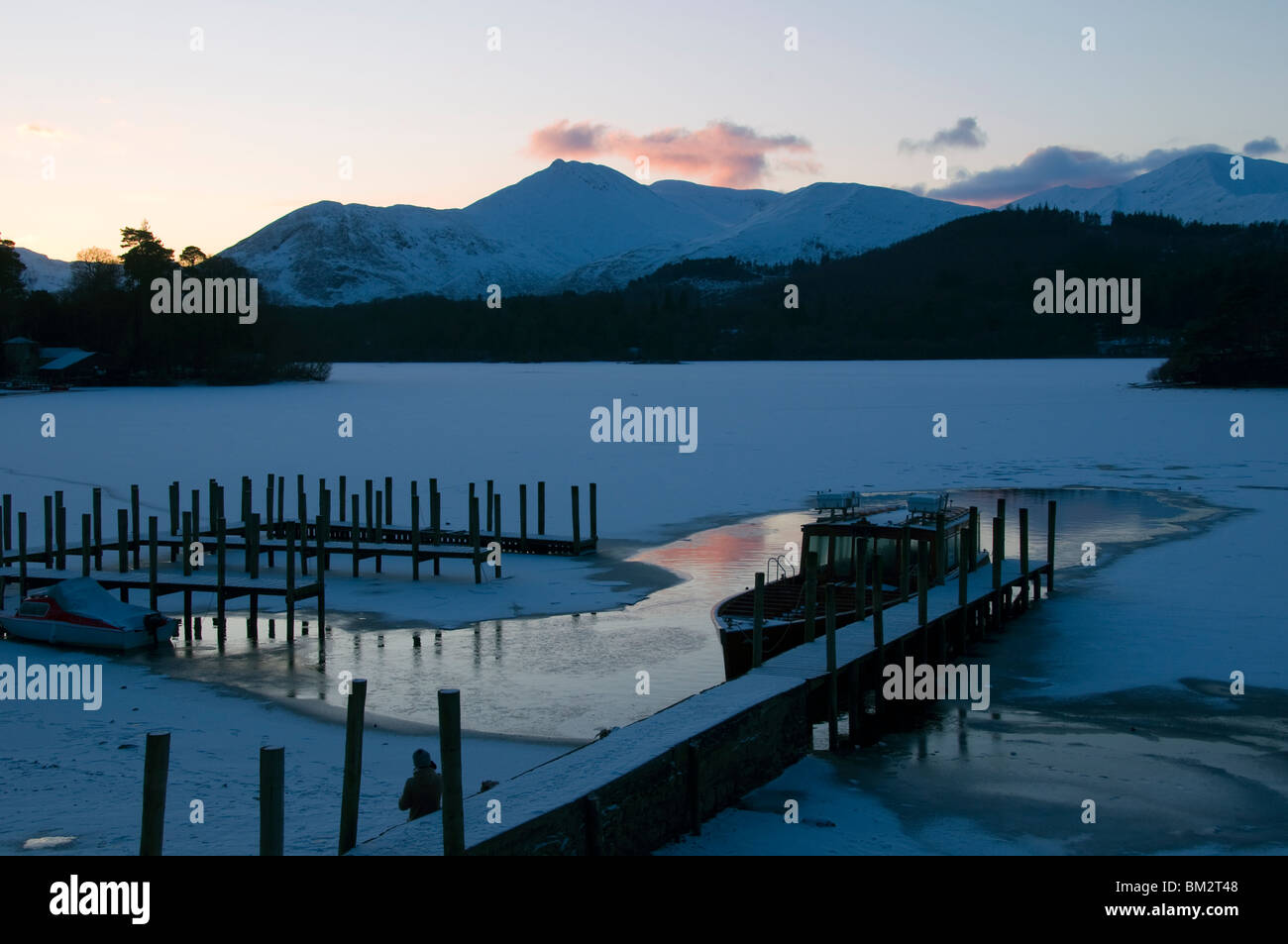 The Derwent Fells over a frozen Derwent Water, near Keswick, Lake
