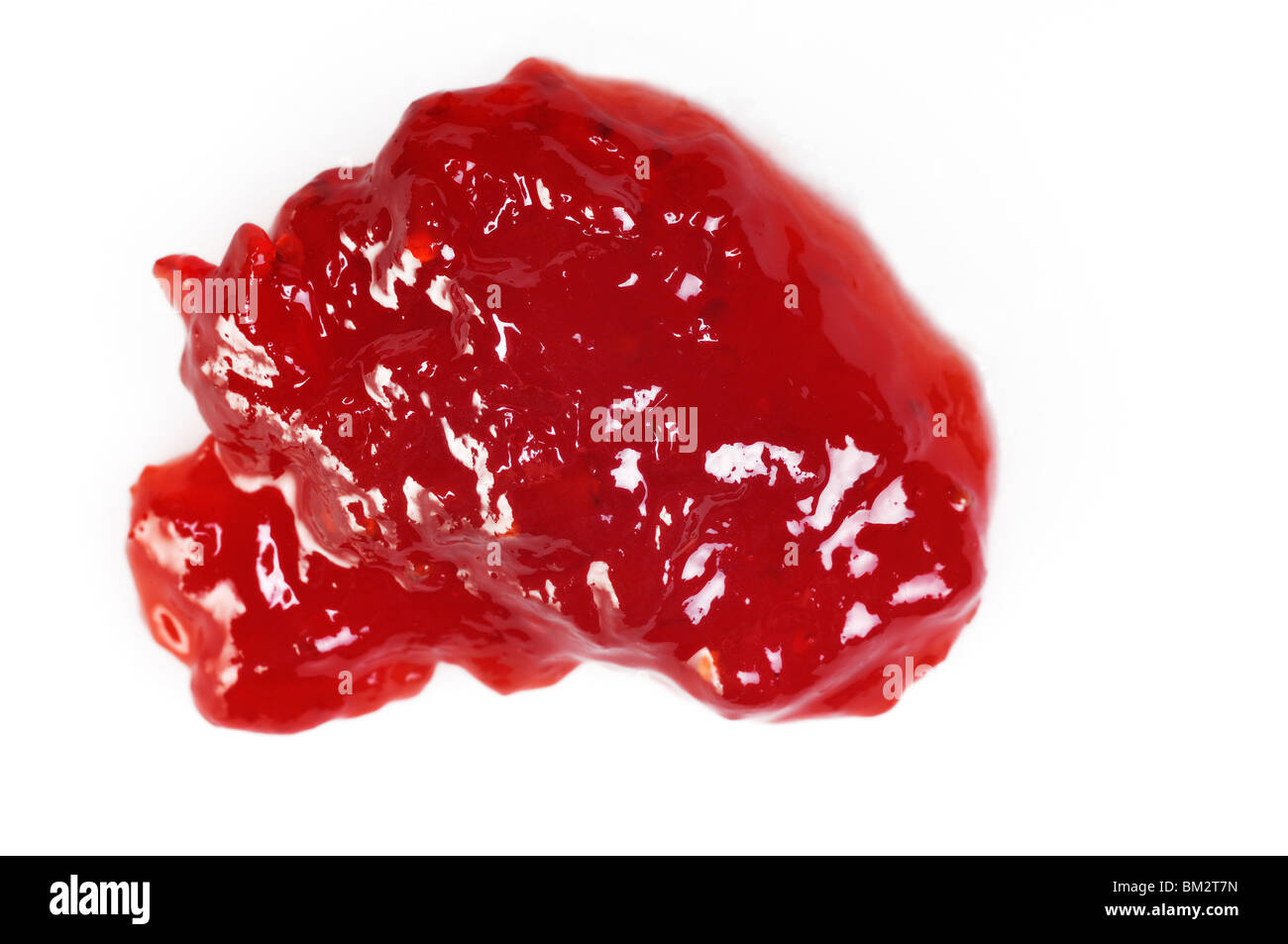 Strawberry jam isolated on white Stock Photo