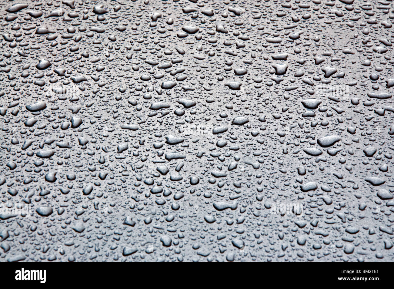 raindrops on metal Stock Photo