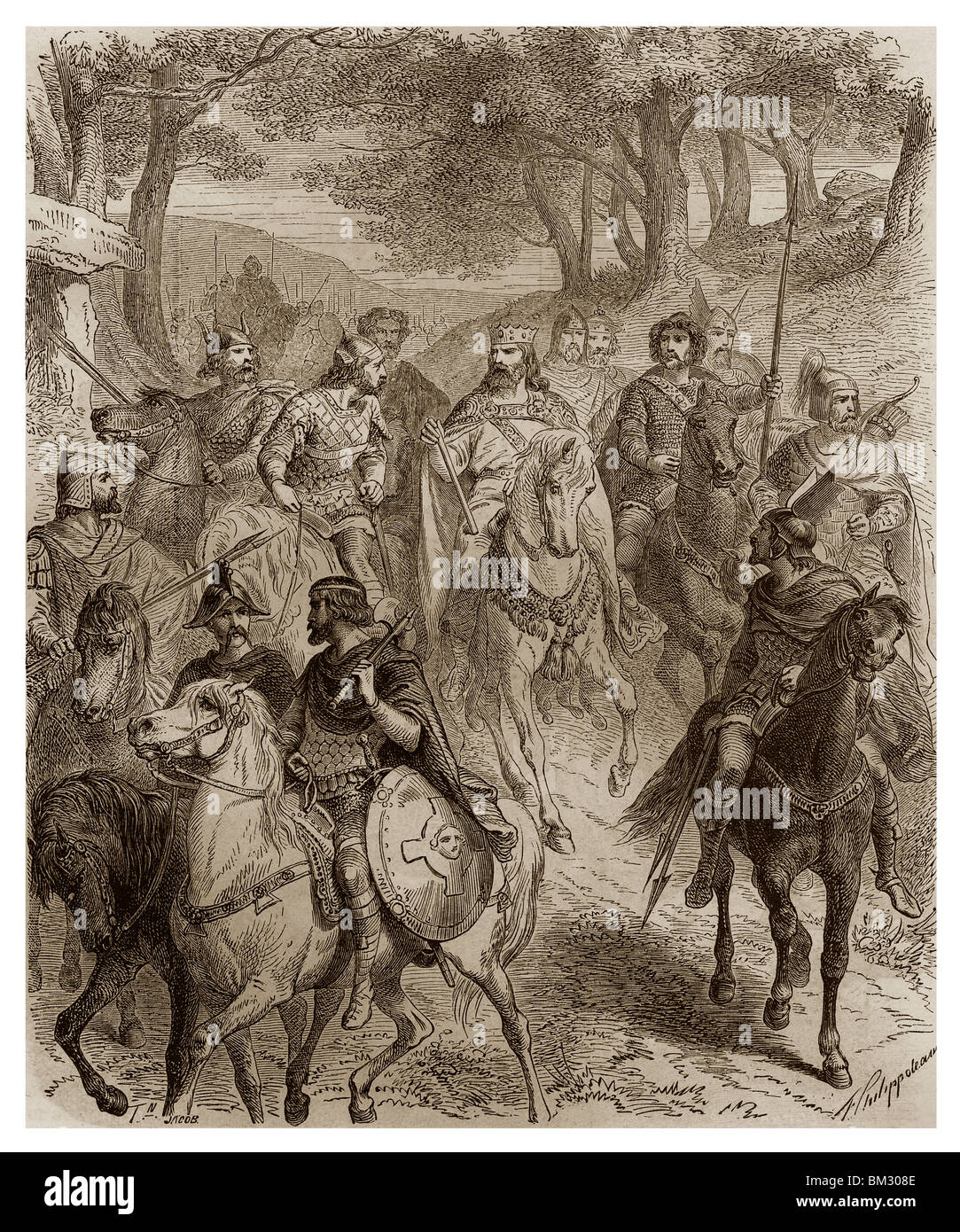 Charles, called Charles the Great or Charlemagne, and his counts Stock ...