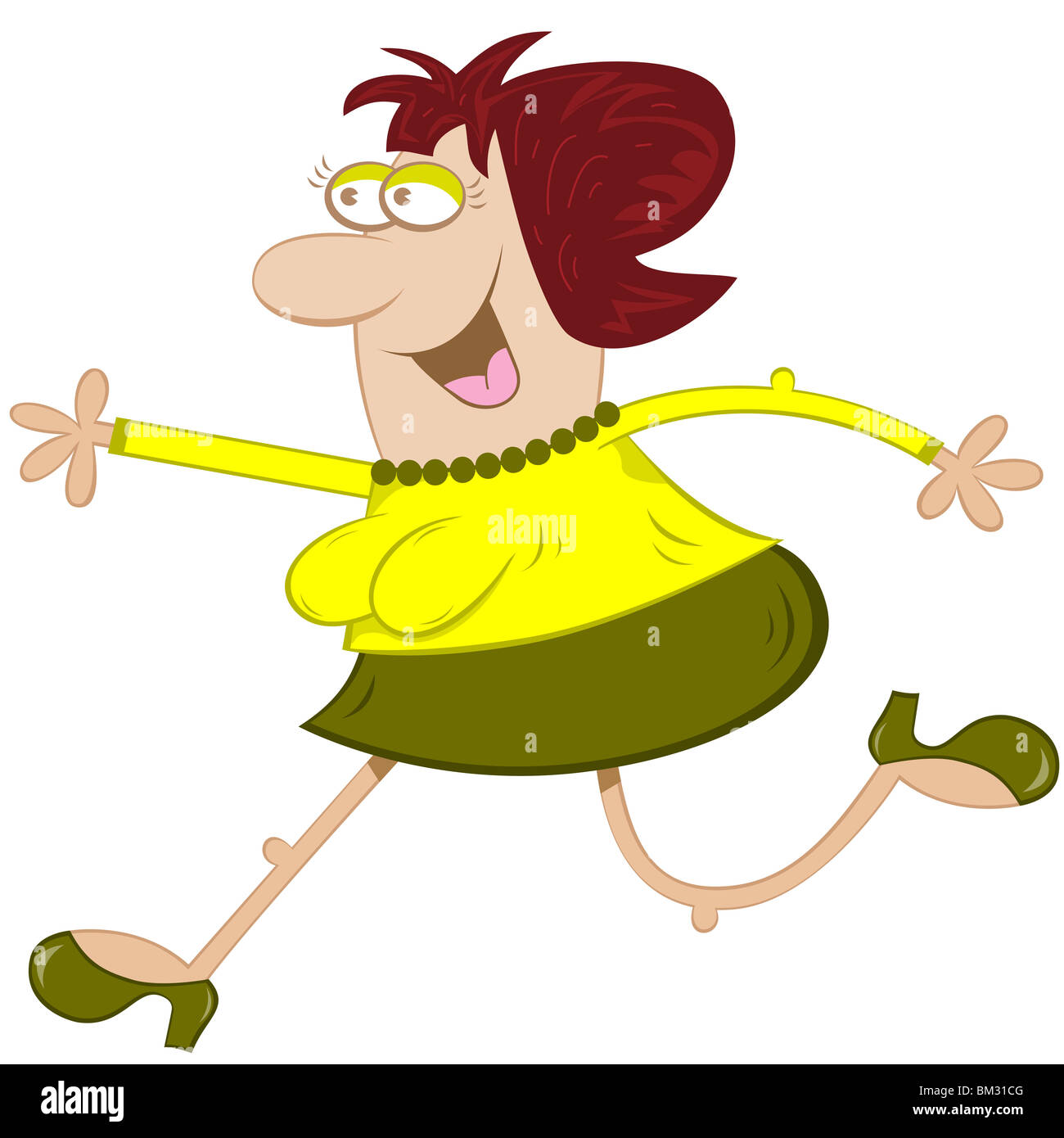 Cartoon character with skinny legs and fat body