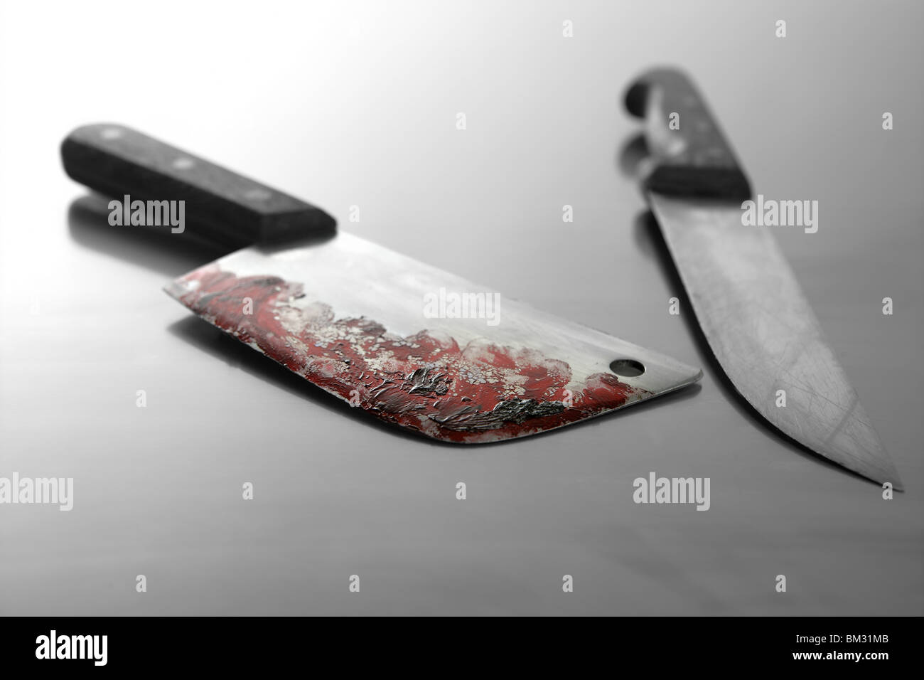 An assassin killing weapon, the bloody knife Stock Photo