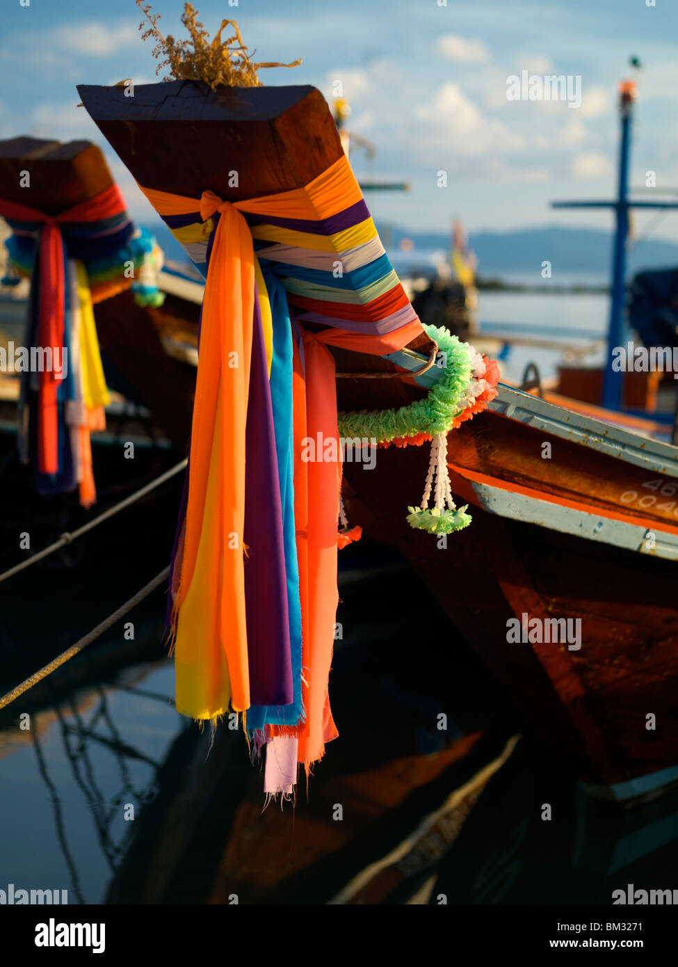 Longtail boat ribbons Stock Photo