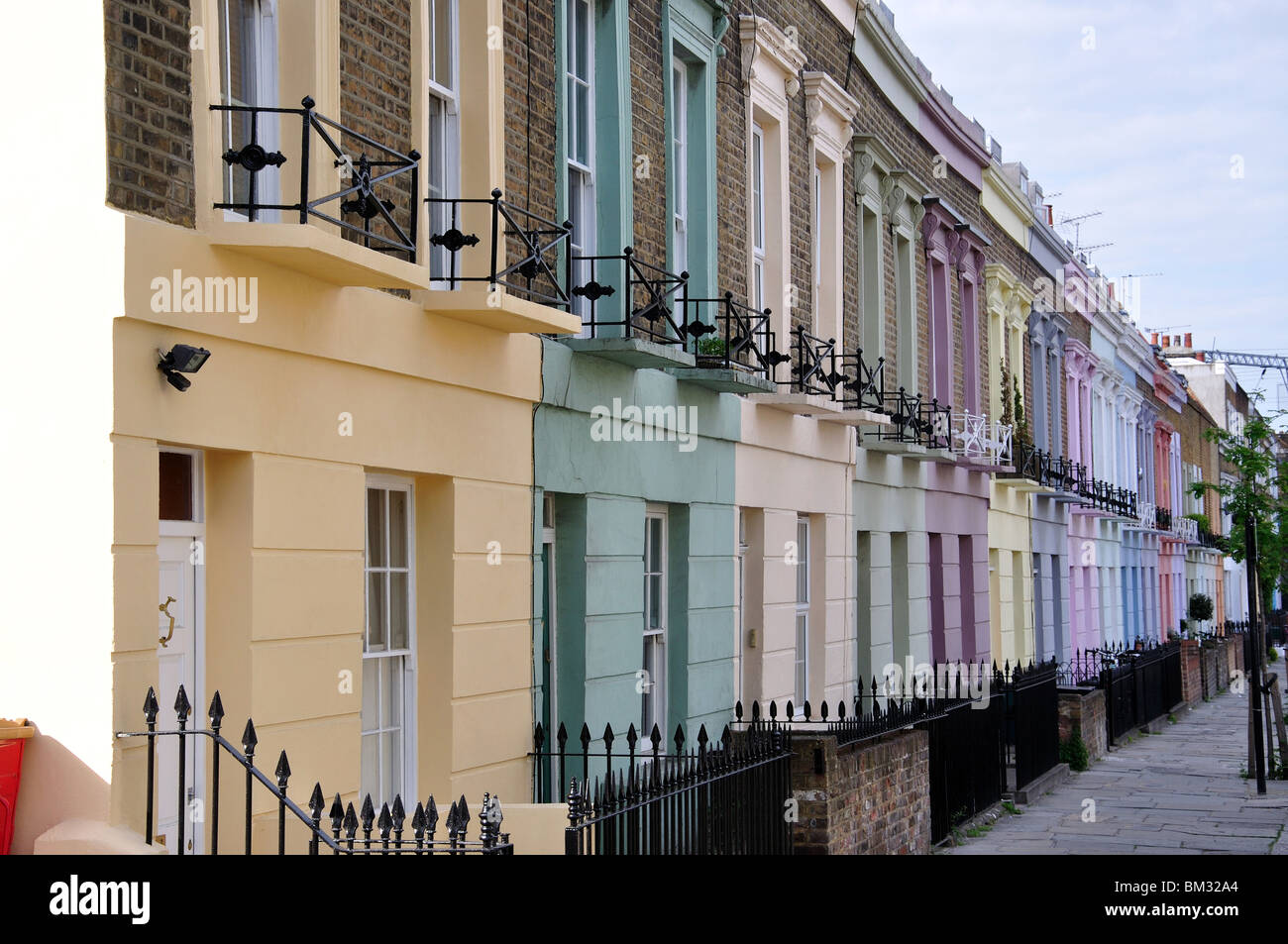 Colourful houses, Hartland Road, Camden Town, London Borough of Camden, Greater London, England, United Kingdom Stock Photo
