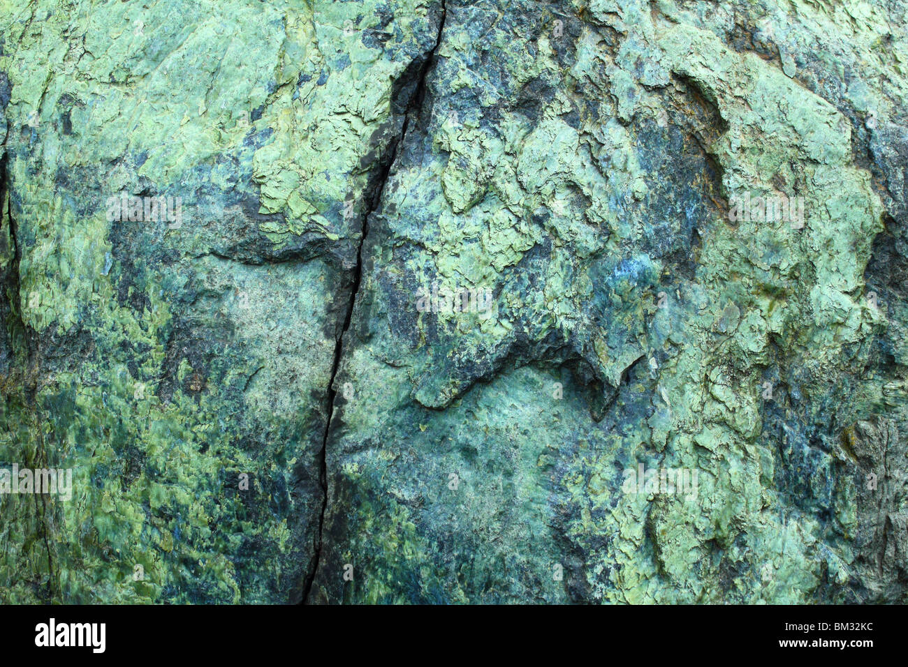 Green bluish rock surface Stock Photo