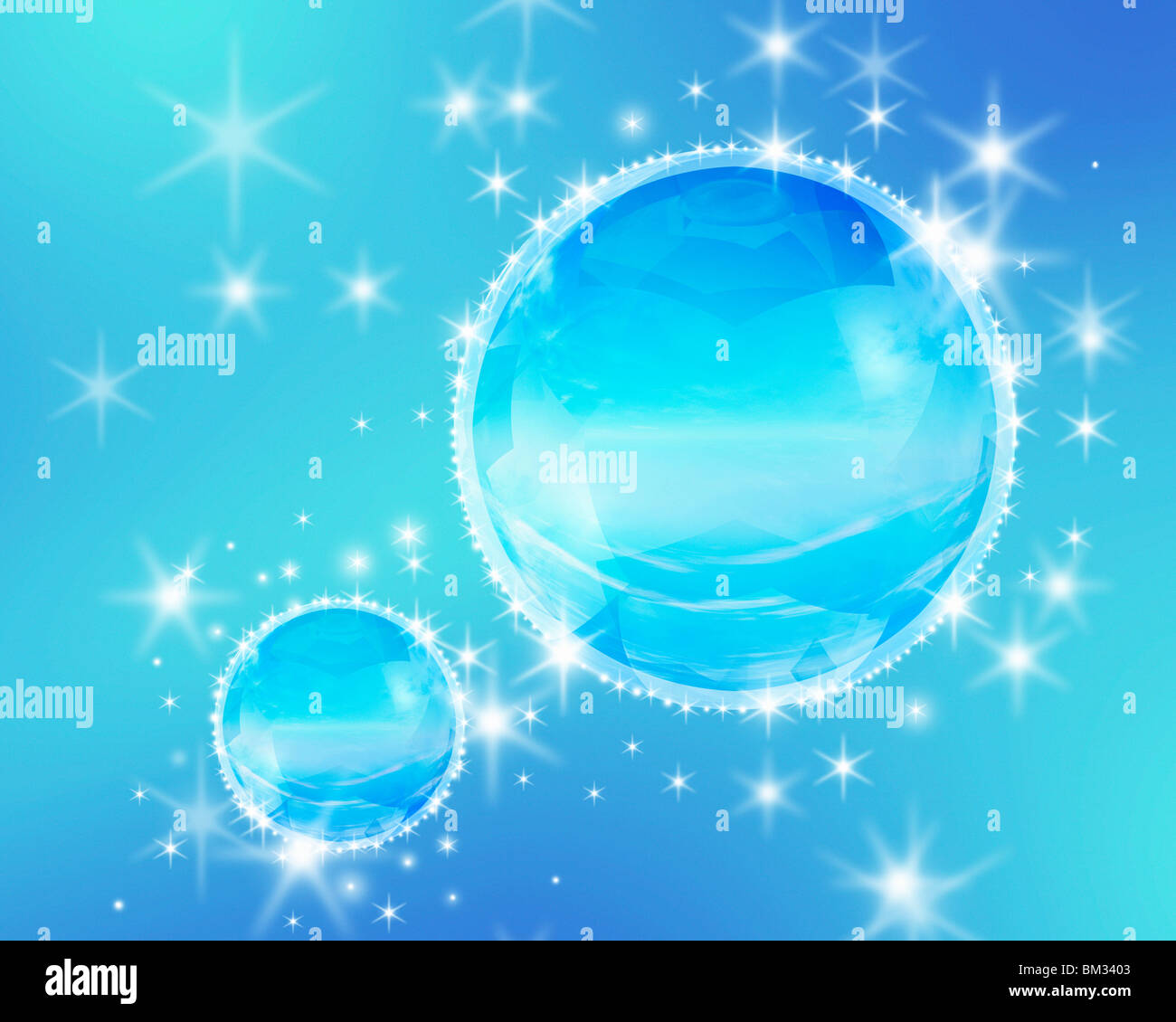 Sparkling Crystal Balls Stock Photo Alamy