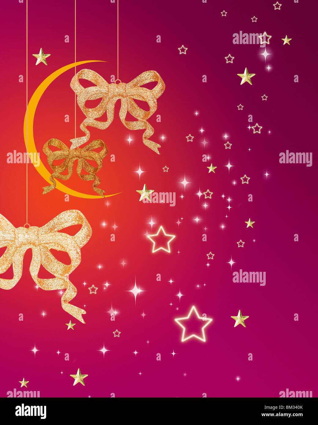 Christmas Decor Frill Moon Hanging (Set of 5)