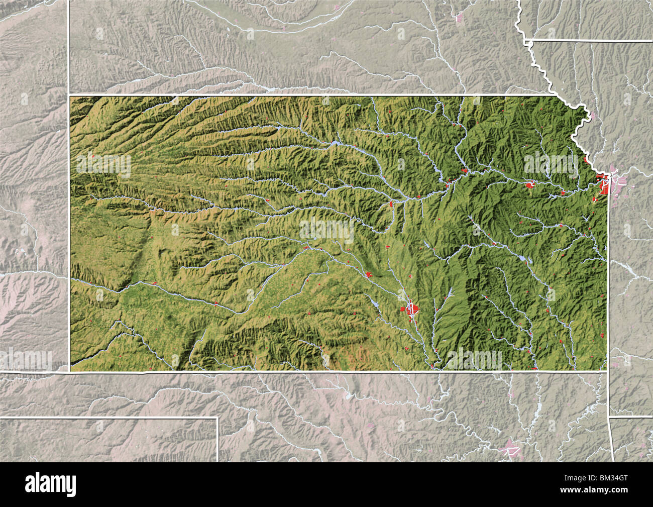 Kansas map hires stock photography and images Alamy
