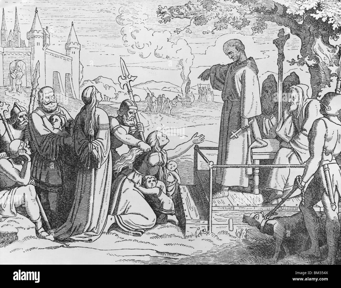 War Against Heresy, Inquisitor Conrad of Marburg, unknown artist, illustration Stock Photo