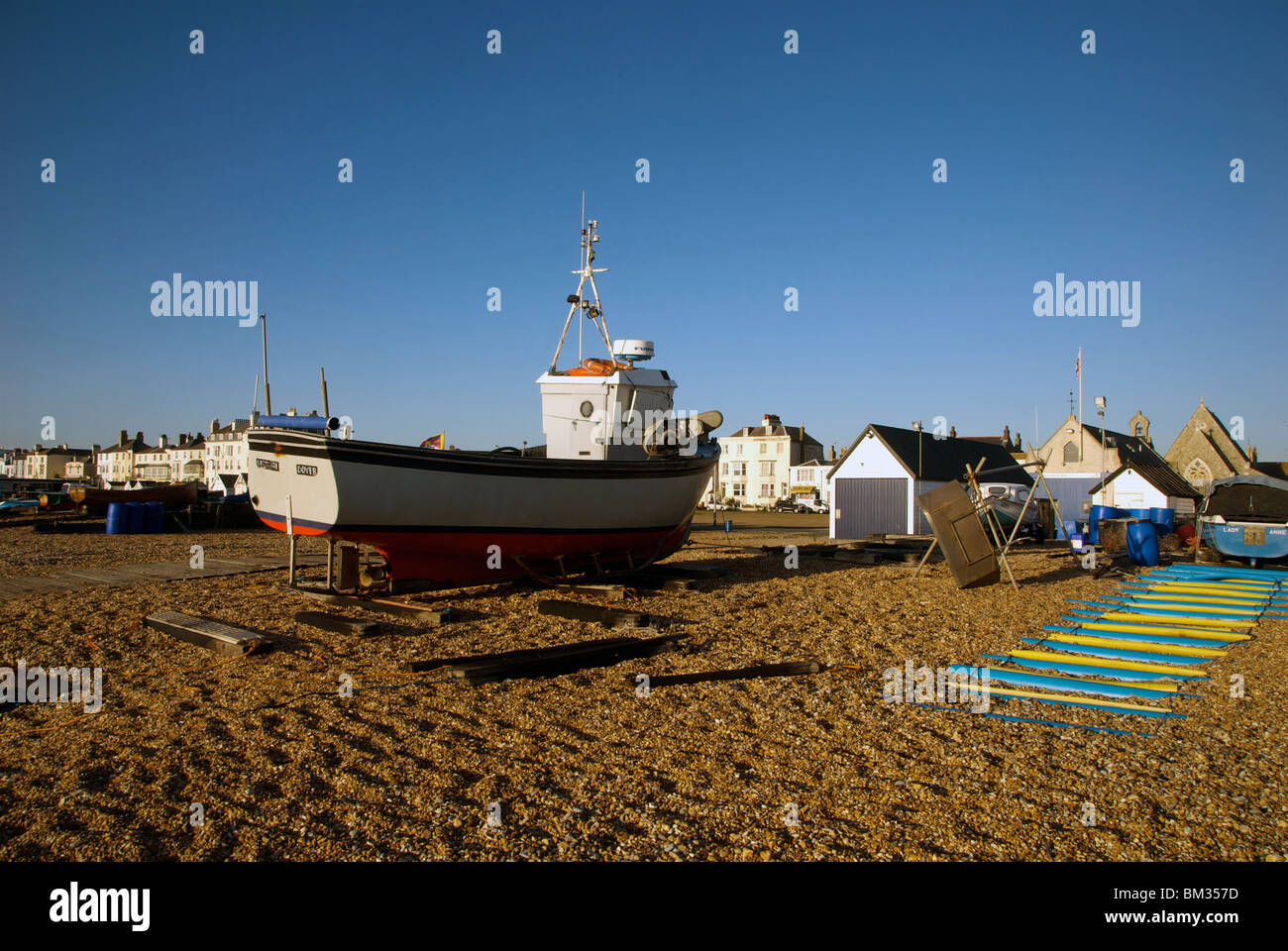 Deal Walmer Kent UK Seafront Beach Fishing Boats Stock Photo Alamy