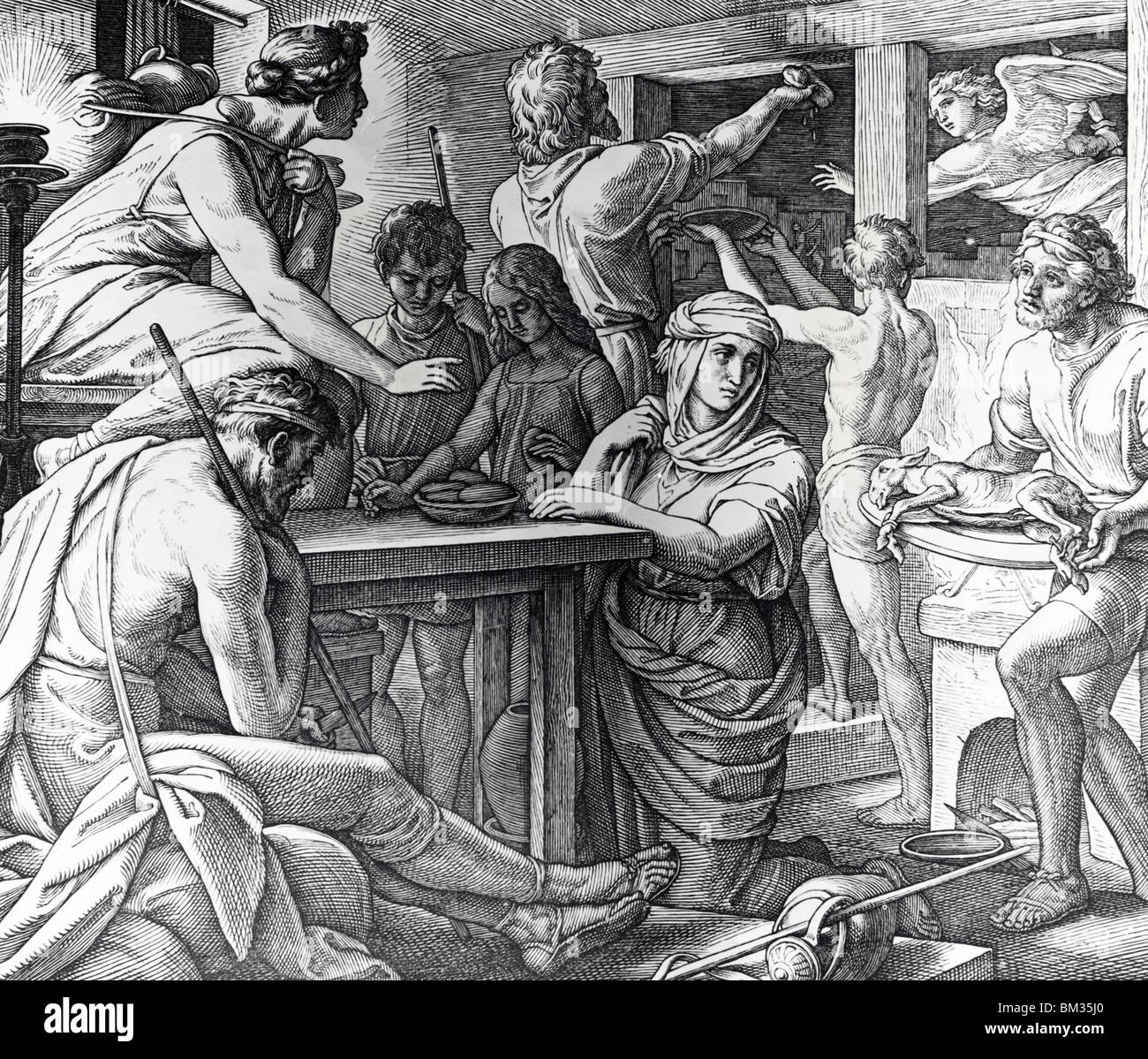 The Rite of the Passover by Julius Schnorr von Carolsfeld, (1794-187) Stock Photo