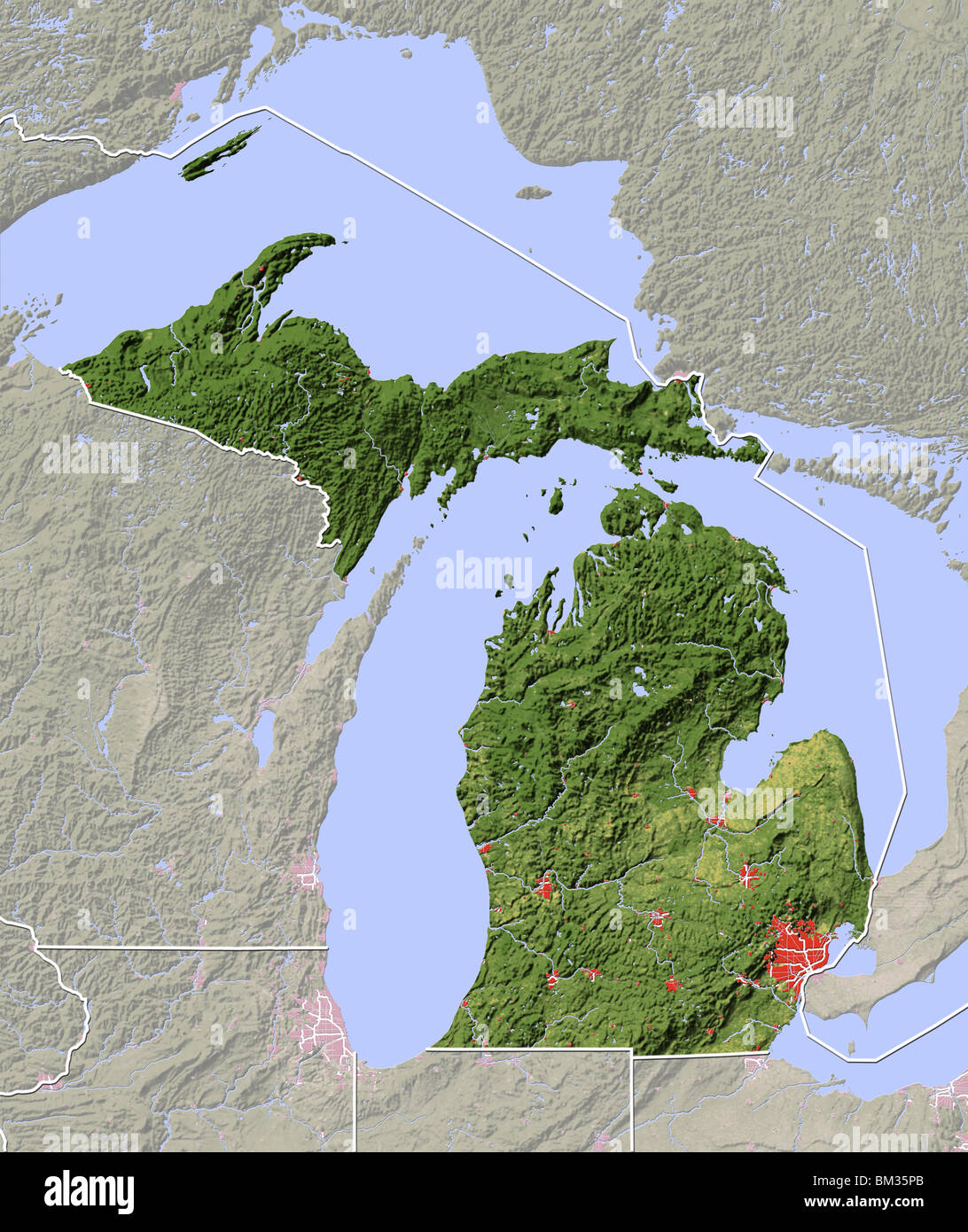 Map Of The State Of Michigan Usa Nations Online Project