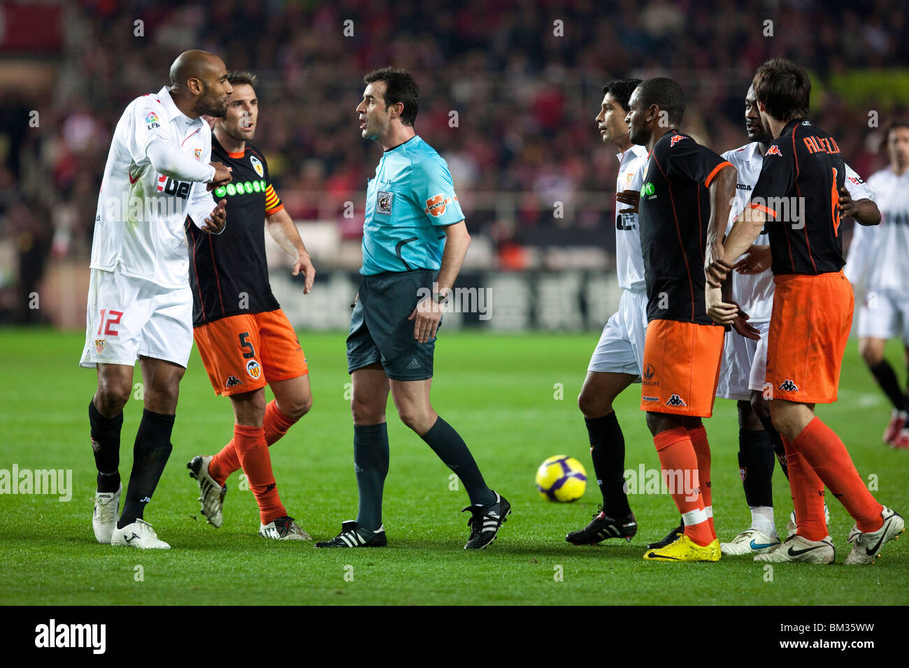 Footballer arguing with referee hires stock photography and images Alamy