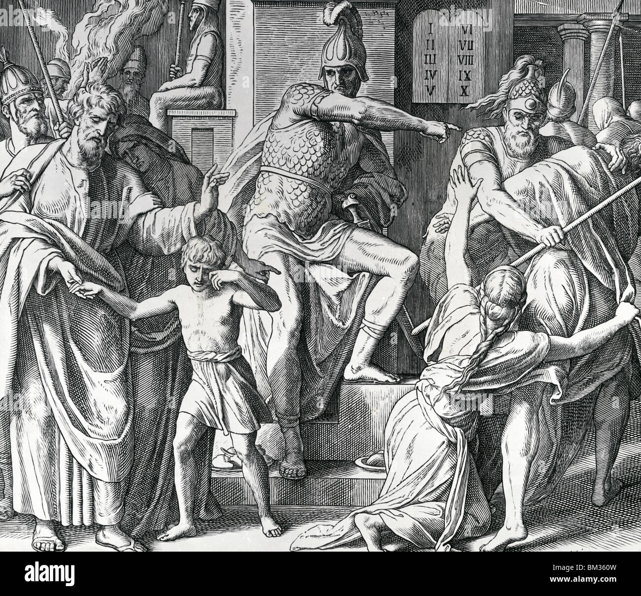 Antiochus Persecution of Israelites by Julius Schnorr von Carolsfeld, illustration, (1794-1872) Stock Photo