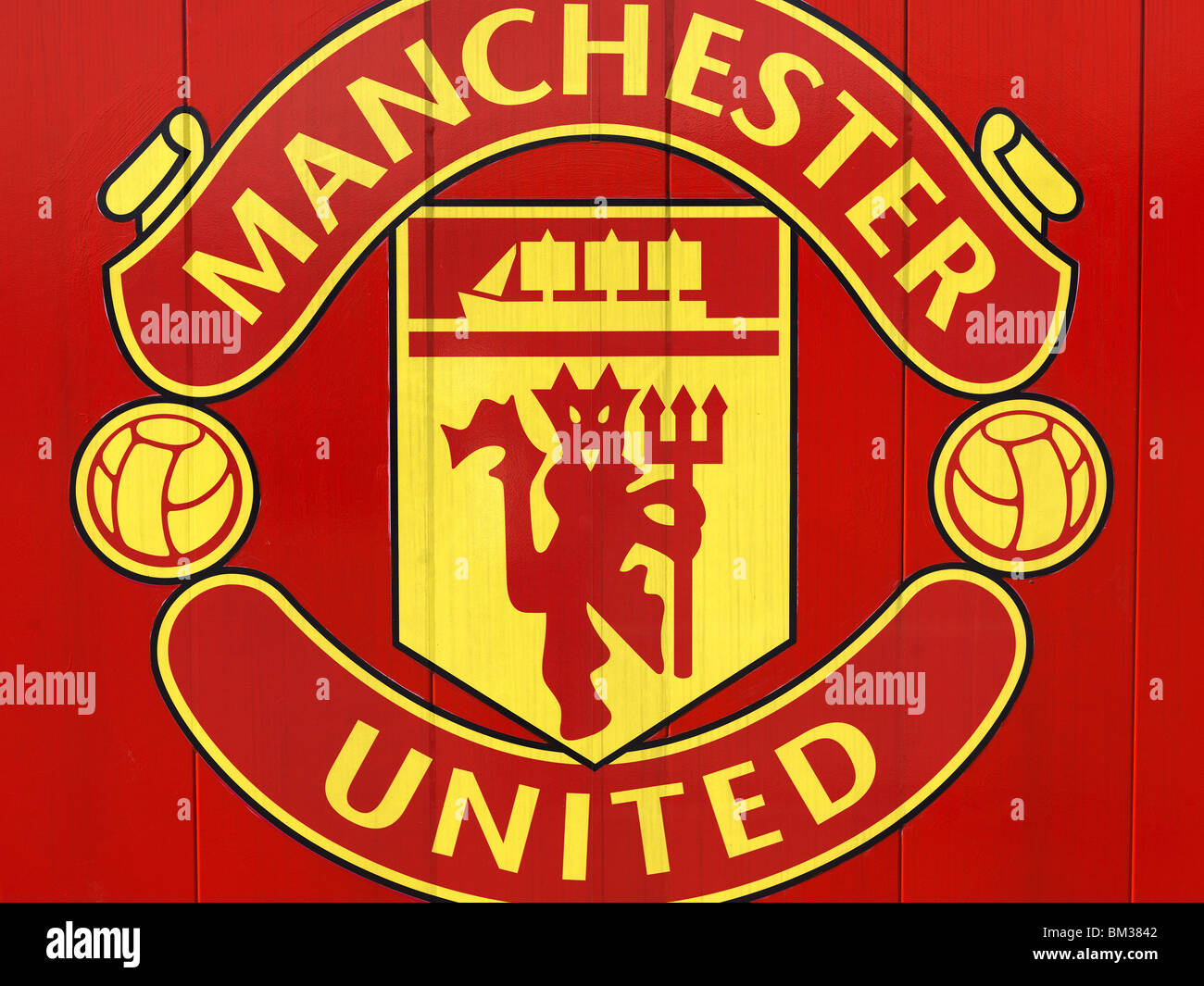 manchester united man utd mufc football team badge crest emblem Stock Photo