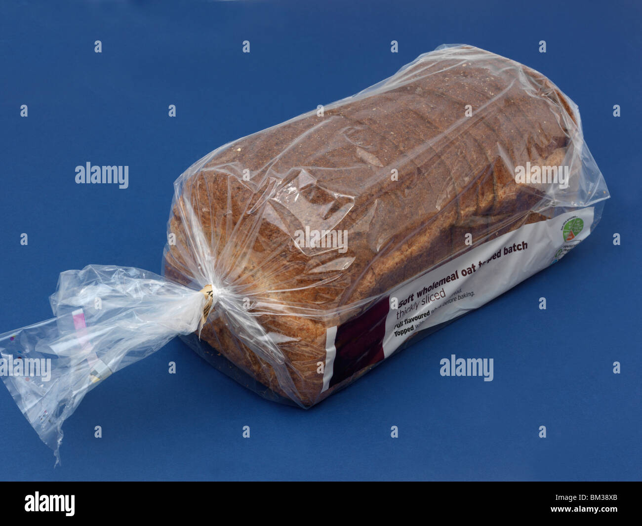 Loaf Of Brown Bread Wrapped In Plastic Stock Photo Alamy