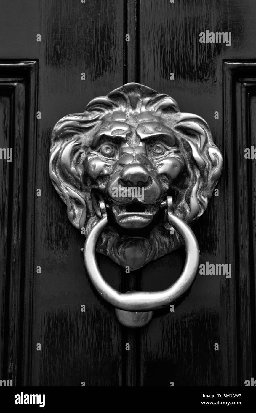Lions head door knocker Stock Photo