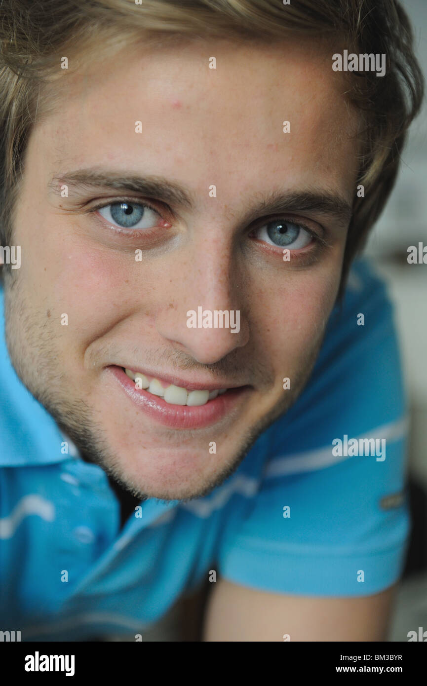 Young blonde man blue eyes hi-res stock photography and images - Alamy