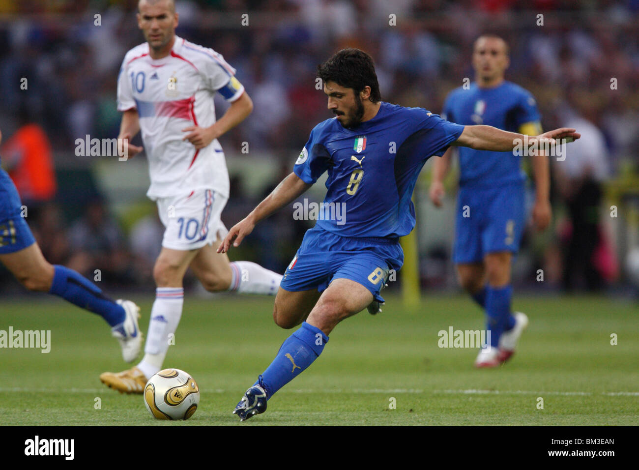 Gennaro Gattuso of Italy passes the ball during the 2006 FIFA World Cup final against France July 9, 2006. Stock Photo